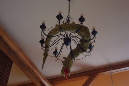 Die Midgardschlange war mit uns und hing gerne im Kronleuchter rum. Danke an Peti für das Foto.