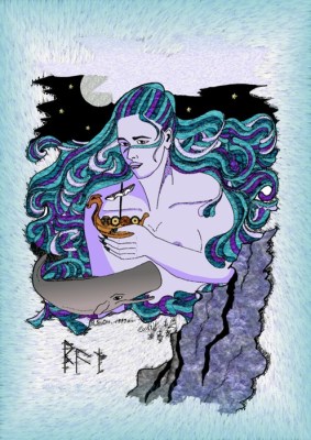 In der nordischen Mythologie ist die Göttin Ran für das Reich der Ertrunkenen zuständig. Ihre Kinder sind die Wellen. Sie können zuweilen die Seefahrer in die Tiefe reißen.