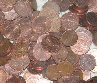 Jeder Cent hat seinen Wert. Kupfercents sind tatsächlich einen Cent wert.