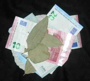 Manche Hexen legen Lorbeerblätter zwischen die Geldscheine in ihrer Börse.