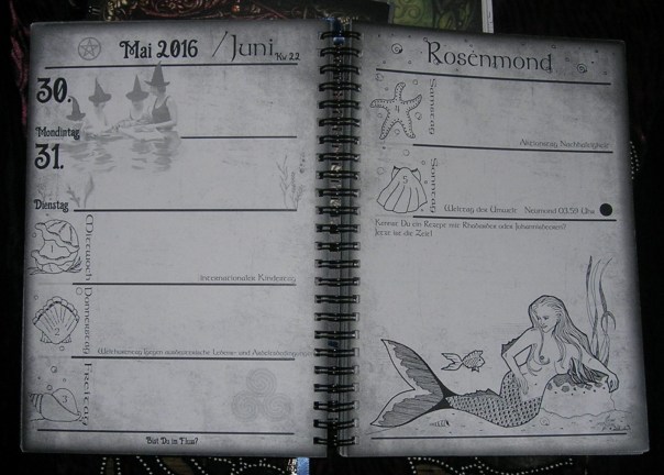 Von mir gestaltete Doppelseite aus dem Kalender des Jahres 2016. Er stand unter dem Motto 'Wasser'.